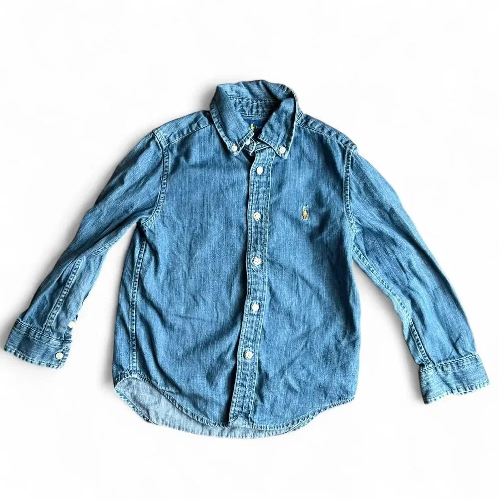 Ralph Lauren Kids Shirt Denim Button down Size 5